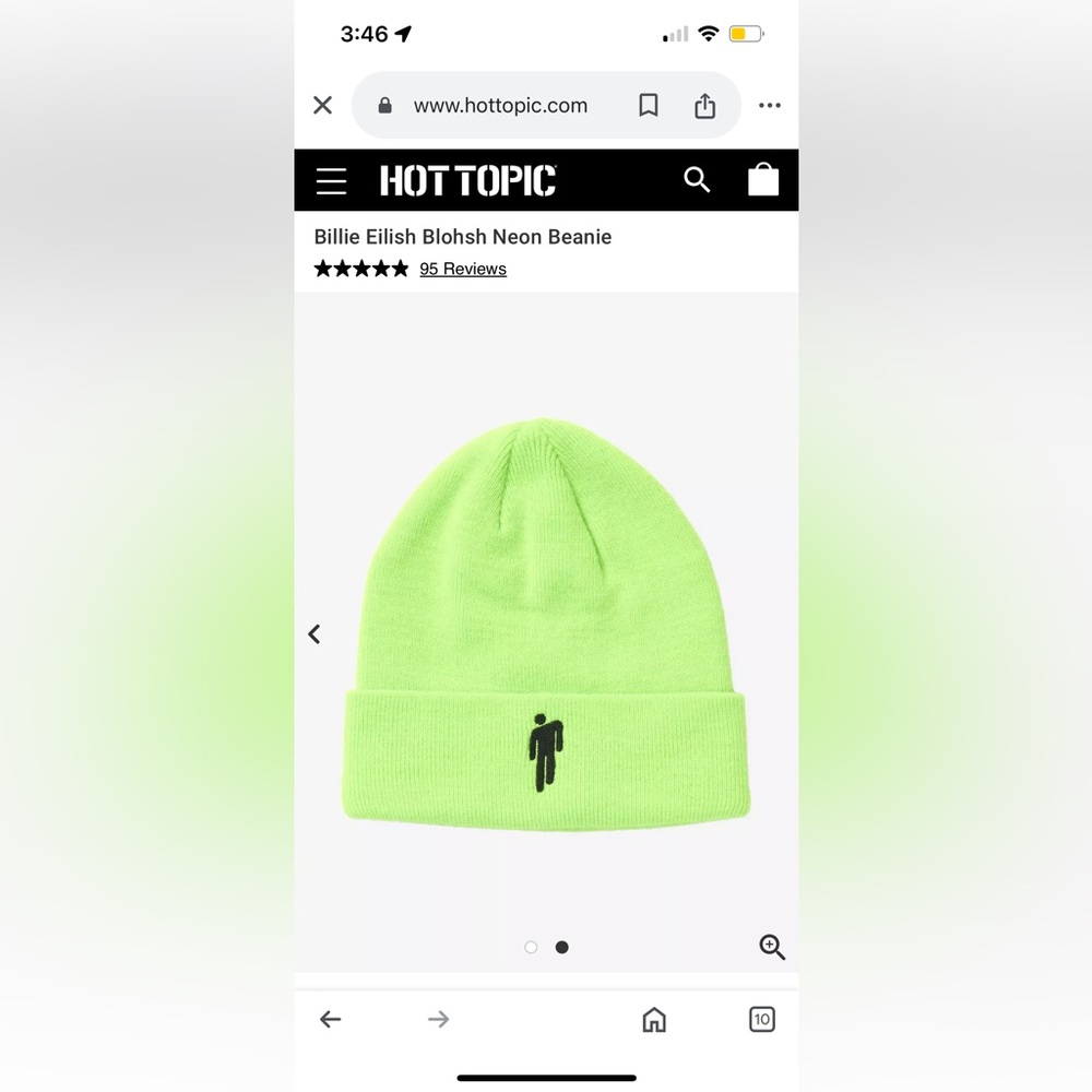 Billie Eilish beanie - Lime green with Blohsh